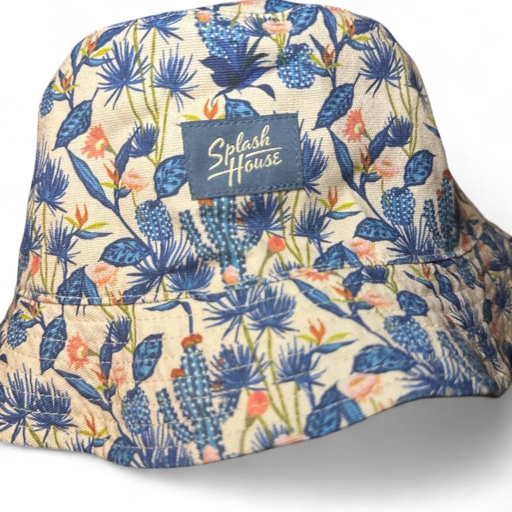💴SOLD💴 Splash House Reversible Floral Print x Khaki Bucket Hat — One Size - Picture 2 of 6